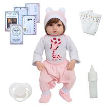 Bebe Reborn Realista Menina Girafinha Cabelo Fio a Fio Linda Bebe Reborn Realista Menina Girafinha Cabelo Fio a Fio Linda