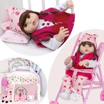 Bebe Reborn Realista Menina Girafinha Com Bolsa Acessórios