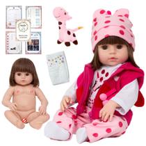 Bebe Reborn Realista Menina Girafinha Pode Dar Banho 46cm