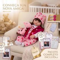 Bebe Reborn Realista Menina Girafinha Pode Dar Banho 46cm Envio imediato barata