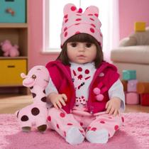 Bebe Reborn Realista Menina Girafinha Pode Dar Banho 46cm Envio imediato barata