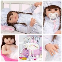 Bebe Reborn Realista Menina Linda 46cm Enxoval Luxo Completo Bebe Reborn Realista Menina Linda 46cm Enxoval Luxo Completo