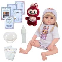 Bebê Reborn Realista Menina Loira Pode Banho + Acessórios Bebê Reborn Realista Menina Loira Pode Banho + Acessórios