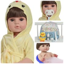 Bebê Reborn Realista Menino Arthur Saída de Banho + Pelúcia