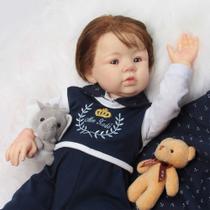 Bebê Reborn Realista Menino Cabelo Implantado Fio a Fio