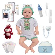 Bebe Reborn Realista Menino Com Bolsa Roupa Labubu e Itens Bebe Reborn Realista Menino Com Bolsa Roupa Labubu e Itens