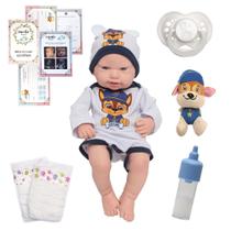 Bebe Reborn Realista Menino Enxoval Patrulha Canina + Itens Bebe Reborn Realista Menino Enxoval Patrulha Canina + Itens