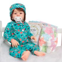 Bebê Reborn Realista Menino Fio a Fio Pijama Marinheiro