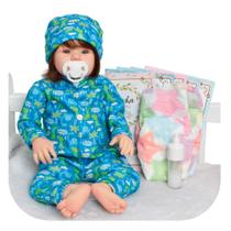 Bebê Reborn Realista Menino Fio a Fio Silicone + Acessórios Bebê Reborn Realista Menino Fio a Fio Silicone + Acessórios