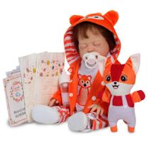 Bebe Reborn Realista Menino Olho Fechado Cabelo Fio a Fio