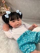 Bebê Reborn Realista Morena Olhos Azuis Com Acessórios Bebê Reborn Realista Morena Olhos Azuis Com Acessórios