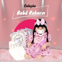 Bebe Reborn Realista Morena Pode Banho com Vários Acessórios
