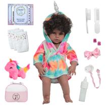 Bebe Reborn Realista Negra Corpo Silicone Bolsa Acessórios Bebe Reborn Realista Negra Corpo Silicone Bolsa Acessórios