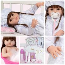 Bebe Reborn Realista Olhos Castanhos Itens Envio Imediato