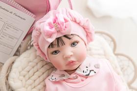 Bebê Reborn Realista Princesa Morena Rosa Membros Silicone Bebê Reborn Realista Princesa Morena Rosa Membros Silicone