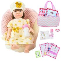 Bebê Reborn Realista Silicone Boneca Vestido e Bolsa de Maternidade Envio Imediato - VR TOYS