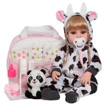 Bebê Reborn Recém Nascida Loira Vários Itens Com Pelúcia Bebê Reborn Recém Nascida Loira Vários Itens Com Pelúcia
