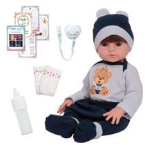 Bebê Reborn Silicone 46cm Menino Cabelo Castanho Pode Banho Bebê Reborn Silicone 46cm Menino Cabelo Castanho Pode Banho