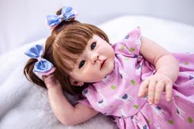 Bebê Reborn Silicone, Boneca Realista Banho Fio A Fio