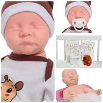 Bebe Reborn Silicone Capivara Pode Dar Banho Olho Fechado