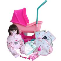Bebê Reborn Silicone Enxoval 28 Itens Boneca Carrinho Berço Bebê Reborn Silicone Enxoval 28 Itens Boneca Carrinho Berço