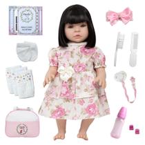 Bebe Reborn Silicone Menina Morena Gatinha Enxoval Barata