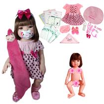 Bebe Reborn Silicone Menina Pode Dar Banho + Bolsa + Pelúcia