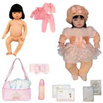 Bebê Reborn Silicone Morena Ana Laura Salmão Cegonha Dolls