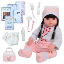Bebê Reborn Silicone Princesa 46cm Cabelo Longo Girafinha Bebê Reborn Silicone Princesa 46cm Cabelo Longo Girafinha