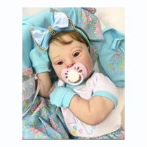 Bebê Reborn Síndrome De Down Realista Menina Com Enxoval