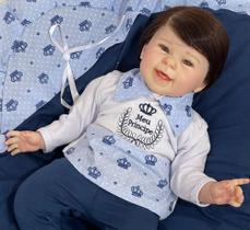 Bebê Reborn Sorrindo Realista Ana Dolls Corpo Vinil Silicone Toma Banho 55cm, 2kg Enxoval Completo PRONTA ENTREGA