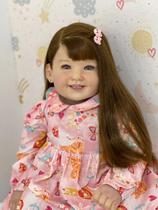 Bebê Reborn Toddler Cammi Menina 75cm 4kg Cabelo Fio a Fio Corpo de Pano Articulado Bolsa Maternidade, Enxoval Completo Bebê Reborn Toddler Cammi Menina 75cm 4kg Cabelo Fio a Fio Corpo de Pano Articulado Bolsa Maternidade, Enxoval Completo