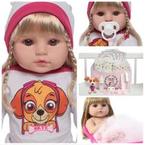 Bebê Reborn Valentina Loira Com Bolsa Acessórios Completa