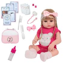 Bebê Tipo Reborn Articulada Fofinha Com Lindo Conjunto