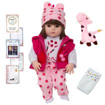Bebe Tipo Reborn Baby Alive Linda Roupinha Girafa Enxoval Bebe Tipo Reborn Baby Alive Linda Roupinha Girafa Enxoval