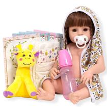 Bebe Tipo Reborn Girafinha Baby Com Chupeta 13 Itens Enxoval Bebe Tipo Reborn Girafinha Baby Com Chupeta 13 Itens Enxoval