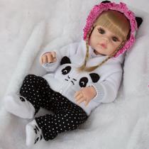Bebe Tipo Reborn Loira Que Fala Pandinha 100% Vinil Itens Bebe Tipo Reborn Loira Que Fala Pandinha 100% Vinil Itens
