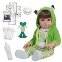 Bebê Tipo Reborn Masculino Enxoval Sapinho Corpo de Vinil