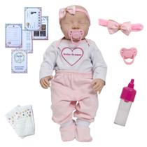 Bebe Tipo Reborn Menina Recém Nascida Olho Fechado Fofinha