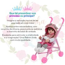 Bebê Tipo Reborn Princesa Coelhinha 100% Vinil + Carrinho