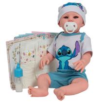 Bebê Tipo Reborn Realista Com Lindo Conjunto Azul 48cm
