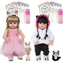 Bebe Tipo Reborn Realista Gêmeas Panda Coelha Envio Imediato - Cegonha Reborn Dolls