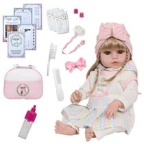 Bebê Tipo Reborn Realista Valentina Loira Vinil Siliconado