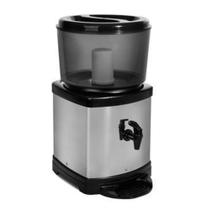 Bebedouro Acquamar Inox com Base de Barro 6 L Filtro com Carvão Ativado, Torneira Click, Boia Dosadora e Suporte Preto