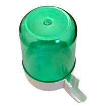 Bebedouro Animalplast Grande 300ml - Malha Fina - Verde Com Base Branca