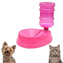 Bebedouro Automático 500ml Rosa Para Pet Cães Gato Cachorro Four Plastic