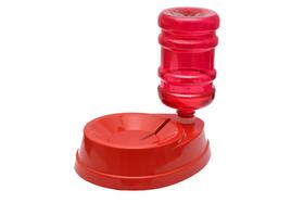 Bebedouro Automático Não Molha Pelos Longos Para Cães Cachorros Gatos 1 Litro Com Galãozinho - Vermelho