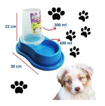 Bebedouro Automático Para Cães E Gatos Antiformiga Para Água e Ração - 900ml Azul