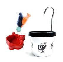 Bebedouro Branco Para Gato - Fonte + Comedouro