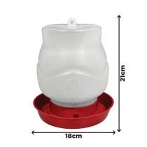 Bebedouro + Comedouro 2 Litros 8 Furos Para Aves Frango